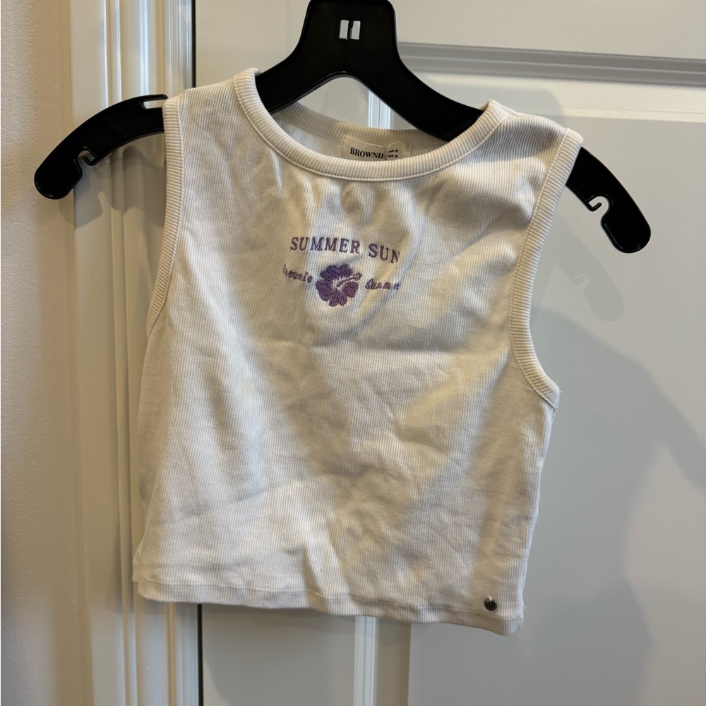 Brownie cropped white tank